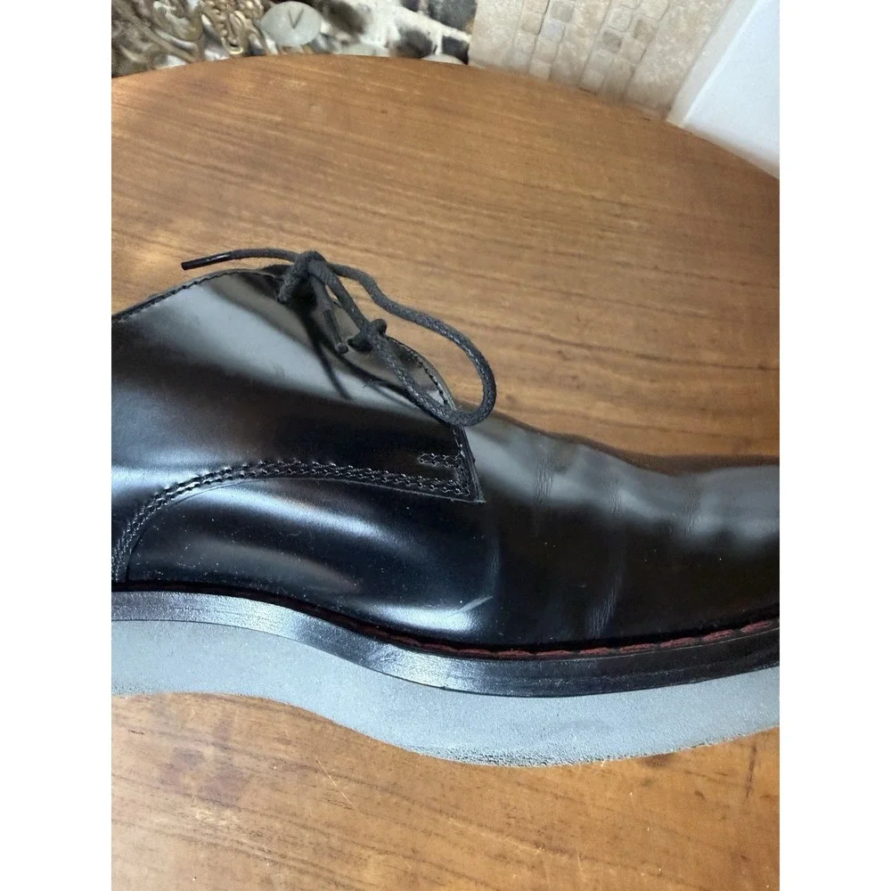 Tod's Platform Women's Black Contrast Welt Stitch Leather Laced Shoes Sz 41.5